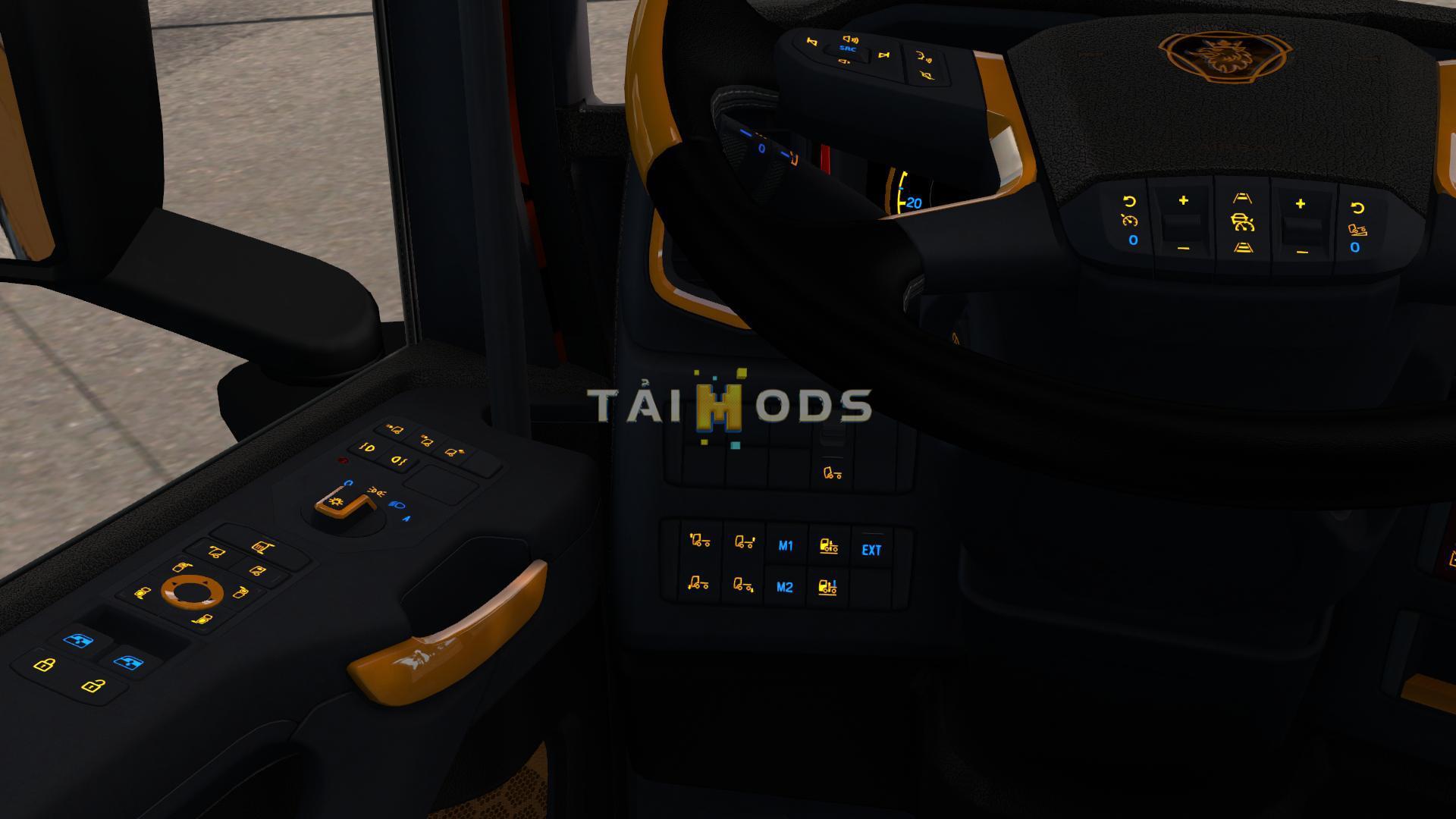 ETS2 - Scania Next Gen R&S Black - Yellow Interior (1.35.X)