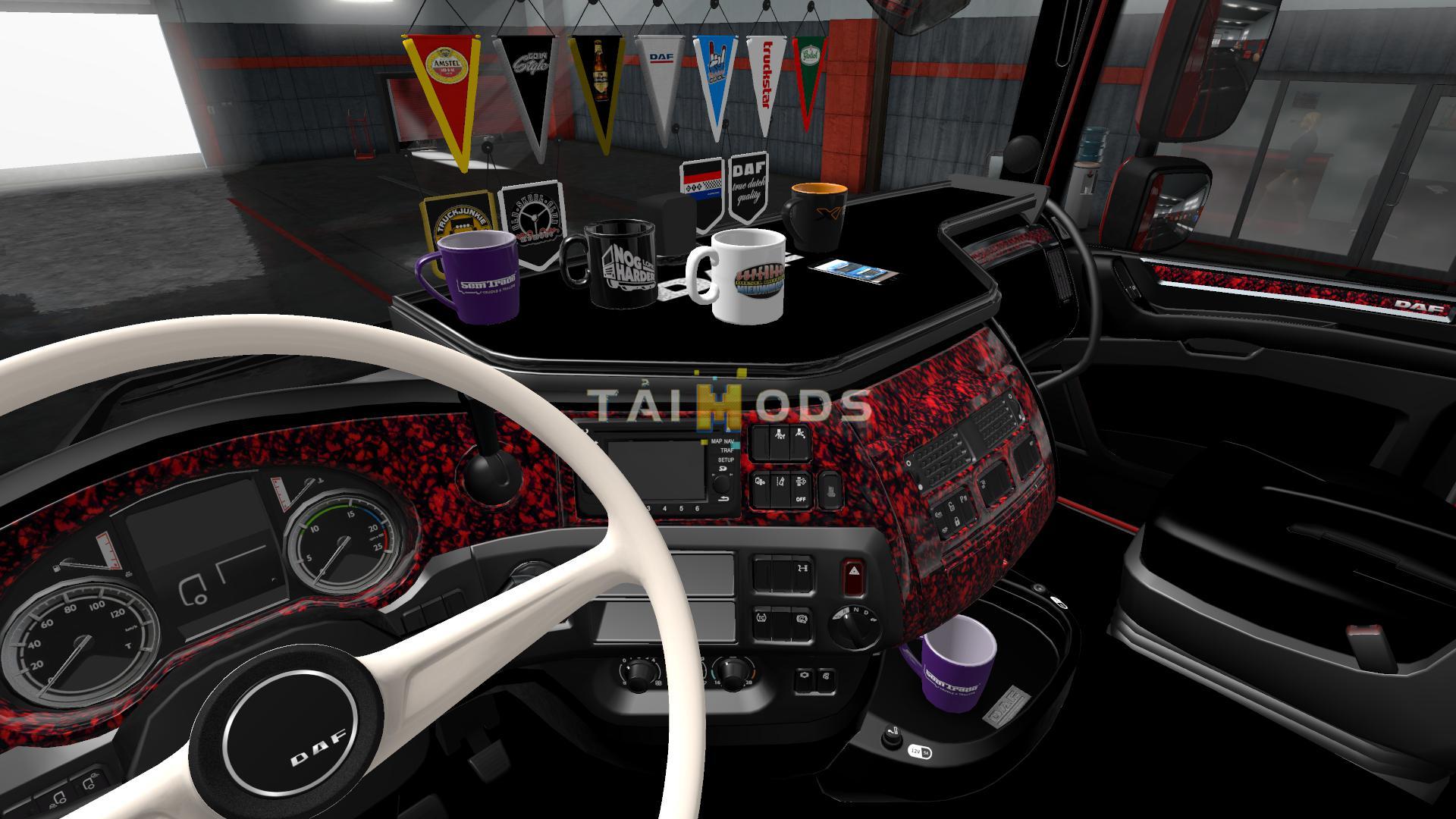ETS2 - Red Pluche Daf Interior V1.2 (1.35.X) ETS2 - Red Pluche Daf Interior V1.2 (1.35.X)