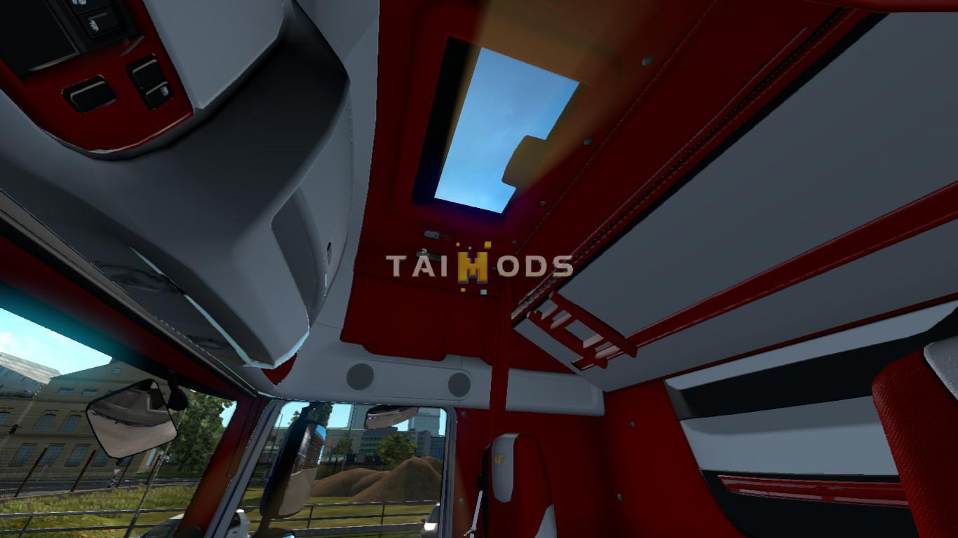 ETS2 - DAF Euro6 Red And White interior V1.0 (1.35.X)