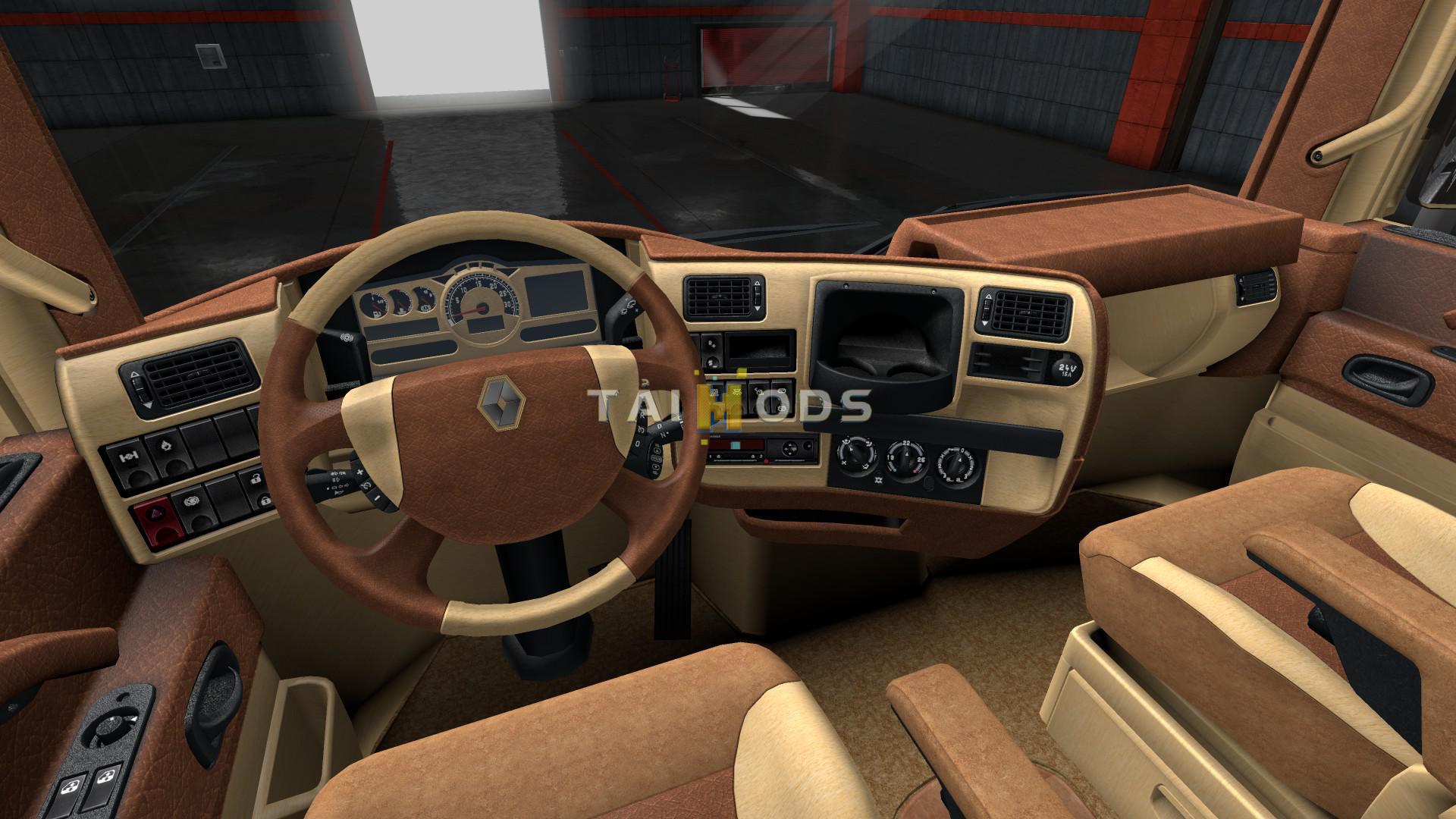 ETS2 - Renault Magnum Light Bordo Leather Interior (1.35.X)