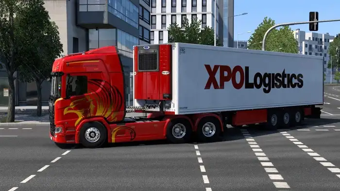 ETS2 – XPO Logistics Krone Cool Liner Skin V1.0