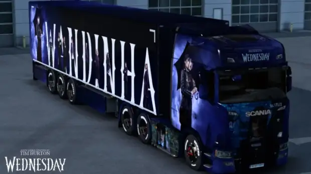 ETS2 - Wednesday ( Netflix Tv Series ) Scania Skin ETS2 - Wednesday ( Netflix Tv Series ) Scania Skin