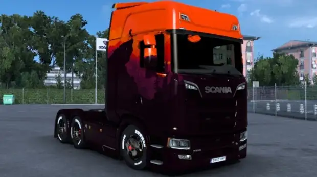 ETS2 - Person Standing on Mountain Cliff Painting Skin ETS2 - Person Standing on Mountain Cliff Painting Skin
