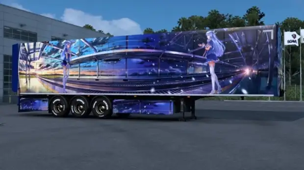 ETS2 - Blue Haired Female Anime Character Skin ETS2 - Blue Haired Female Anime Character Skin