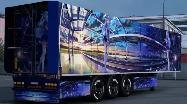 ETS2 - Blue Haired Female Anime Character Skin ETS2 - Blue Haired Female Anime Character Skin
