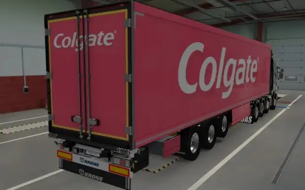 ETS2 - SCS Trailer Krone Cool Liner Colgate 1.0 Skin (1.43.x) ETS2 - SCS Trailer Krone Cool Liner Colgate 1.0 Skin (1.43.x)