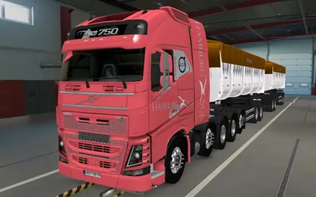 ETS2 - Volvo FH16 2012 8X4 Hamburg Sud Red Skin (1.42.x) ETS2 - Volvo FH16 2012 8X4 Hamburg Sud Red Skin (1.42.x)