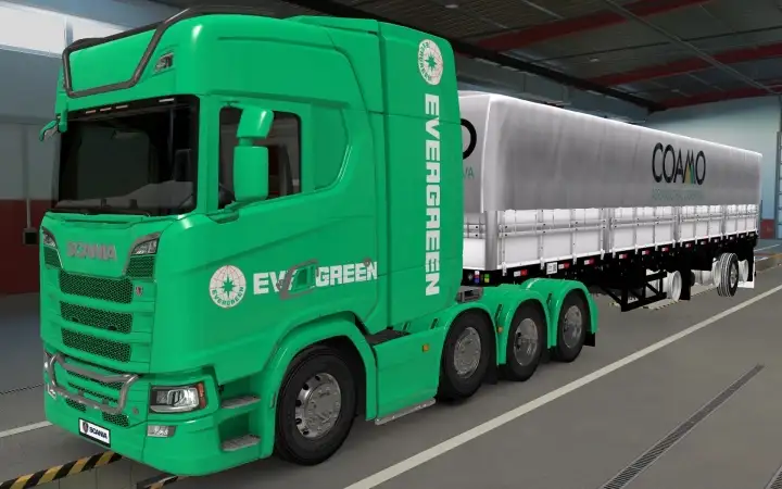 ETS2 - Scania S 2016 8x4 Evergreen Green Skin (1.40.x)