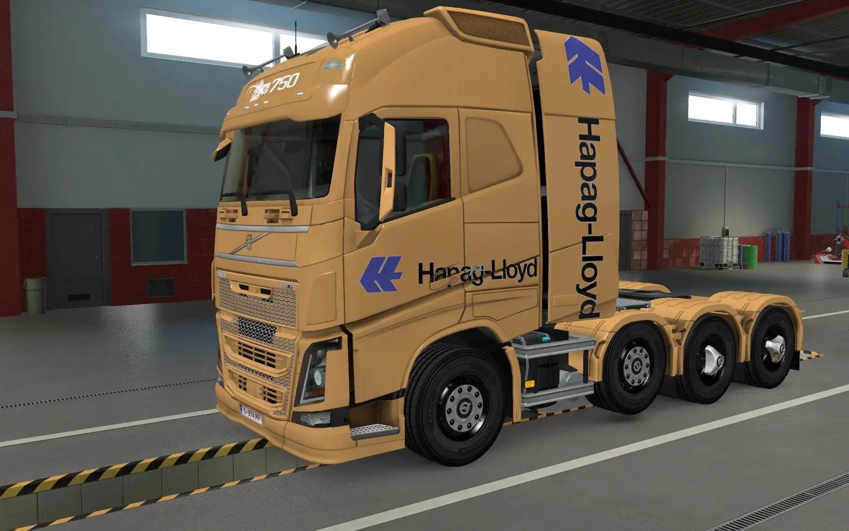 ETS2 - Volvo FH16 2012 8x4 Hapag Lloyd Orange Skin (1.39.x)