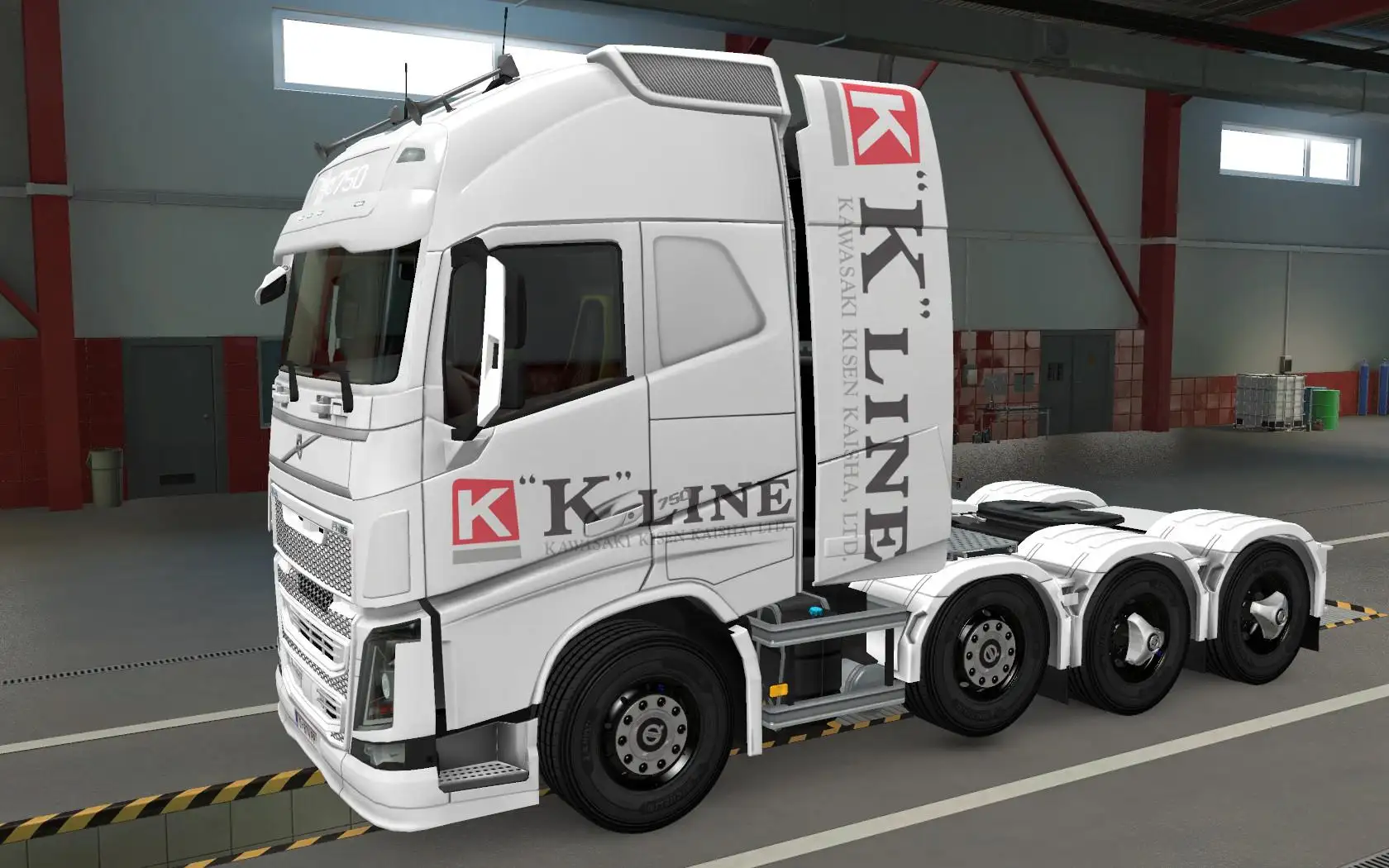ETS2 - Volvo FH16 2012 8x4 K-Line White Skin (1.39.x)