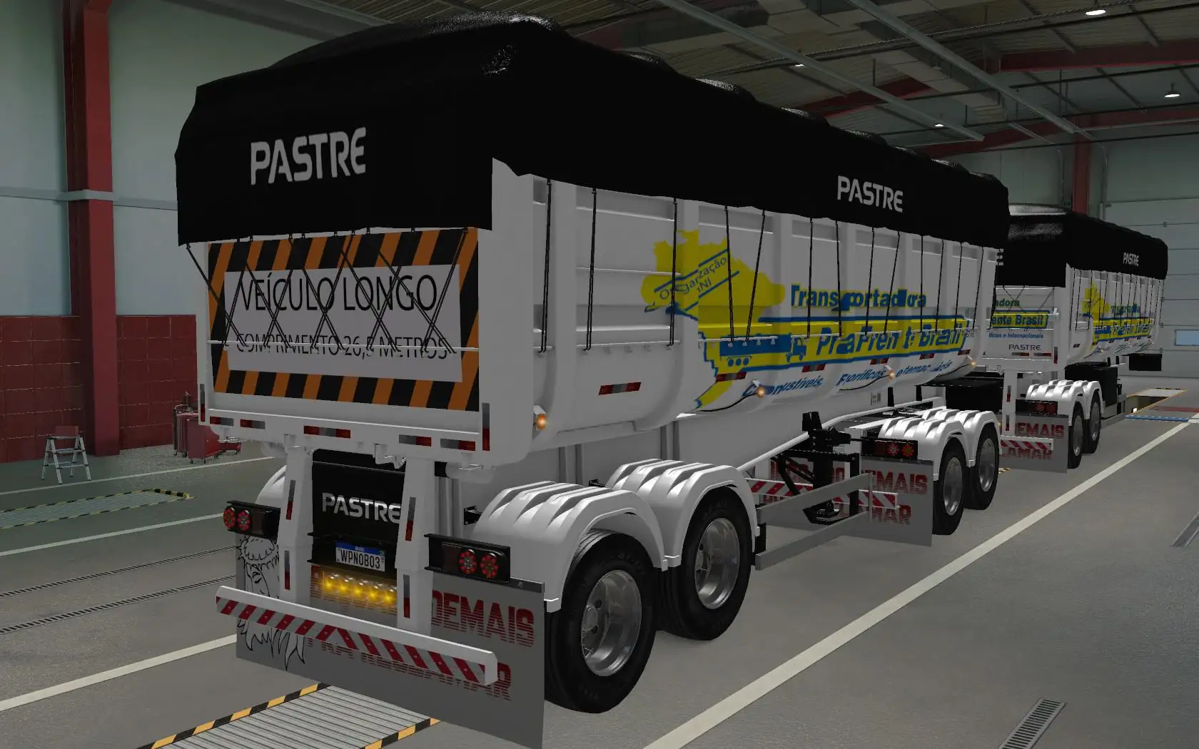 ETS2 - Rodotrem Pastre Transportadora Pra Frente Brasil Skin (1.37.x)