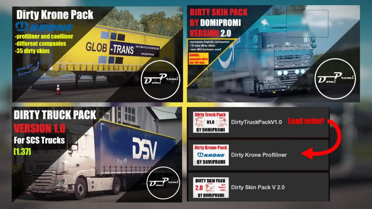 ETS2 - Dirty Krone Pack V1.0 (1.37.x) ETS2 - Dirty Krone Pack V1.0 (1.37.x)