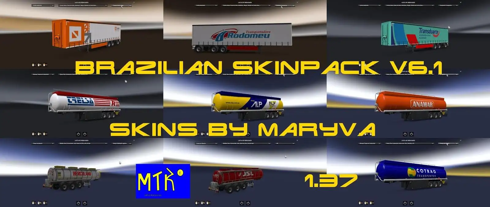ETS2 - Brazilian Skinpack V6.1 (1.37.x) ETS2 - Brazilian Skinpack V6.1 (1.37.x)