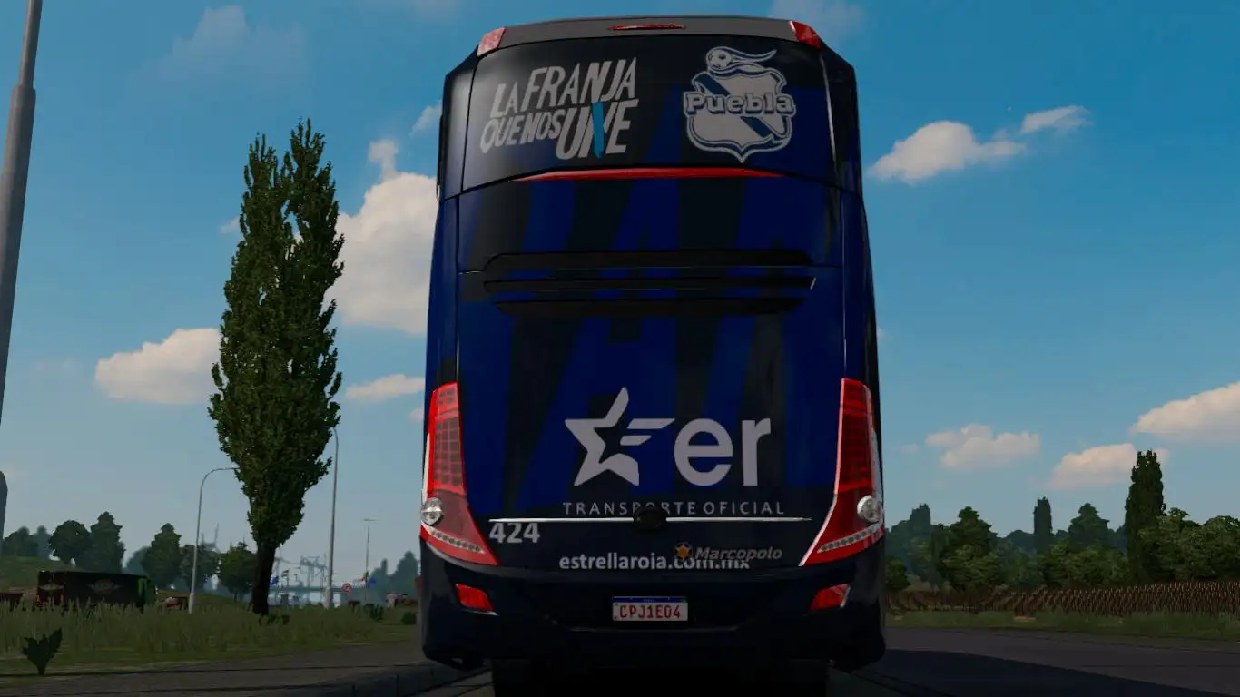 ETS2 - Marcopolo G7 1350 - Puebla FC Skin (1.36.x) ETS2 - Marcopolo G7 1350 - Puebla FC Skin (1.36.x)
