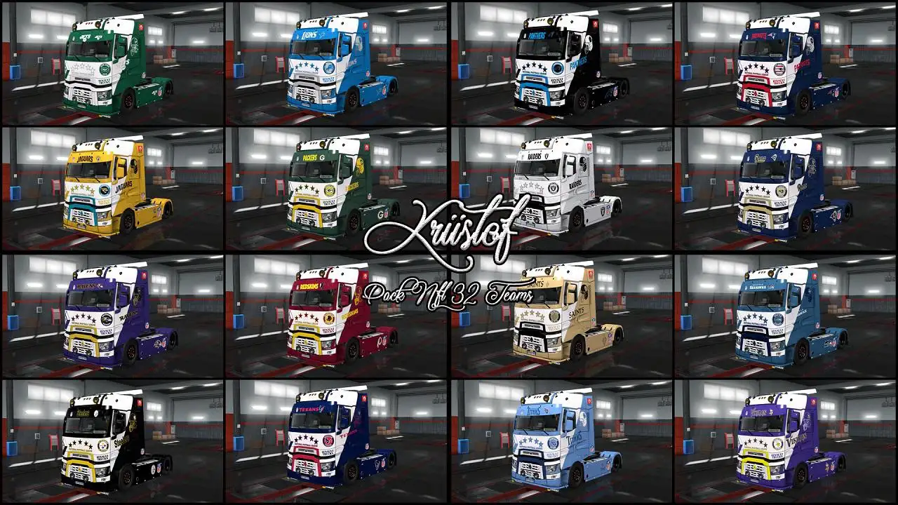 ETS2 - Renault T 32 Teams NFL Pack (1.36.x)