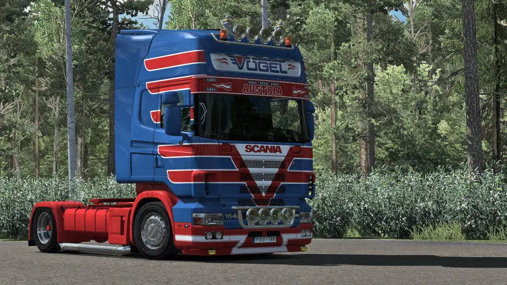 ETS2 - RJL Scania 4-Series Vogel Transporte GmbH Skin V1.0 (1.35.x)
