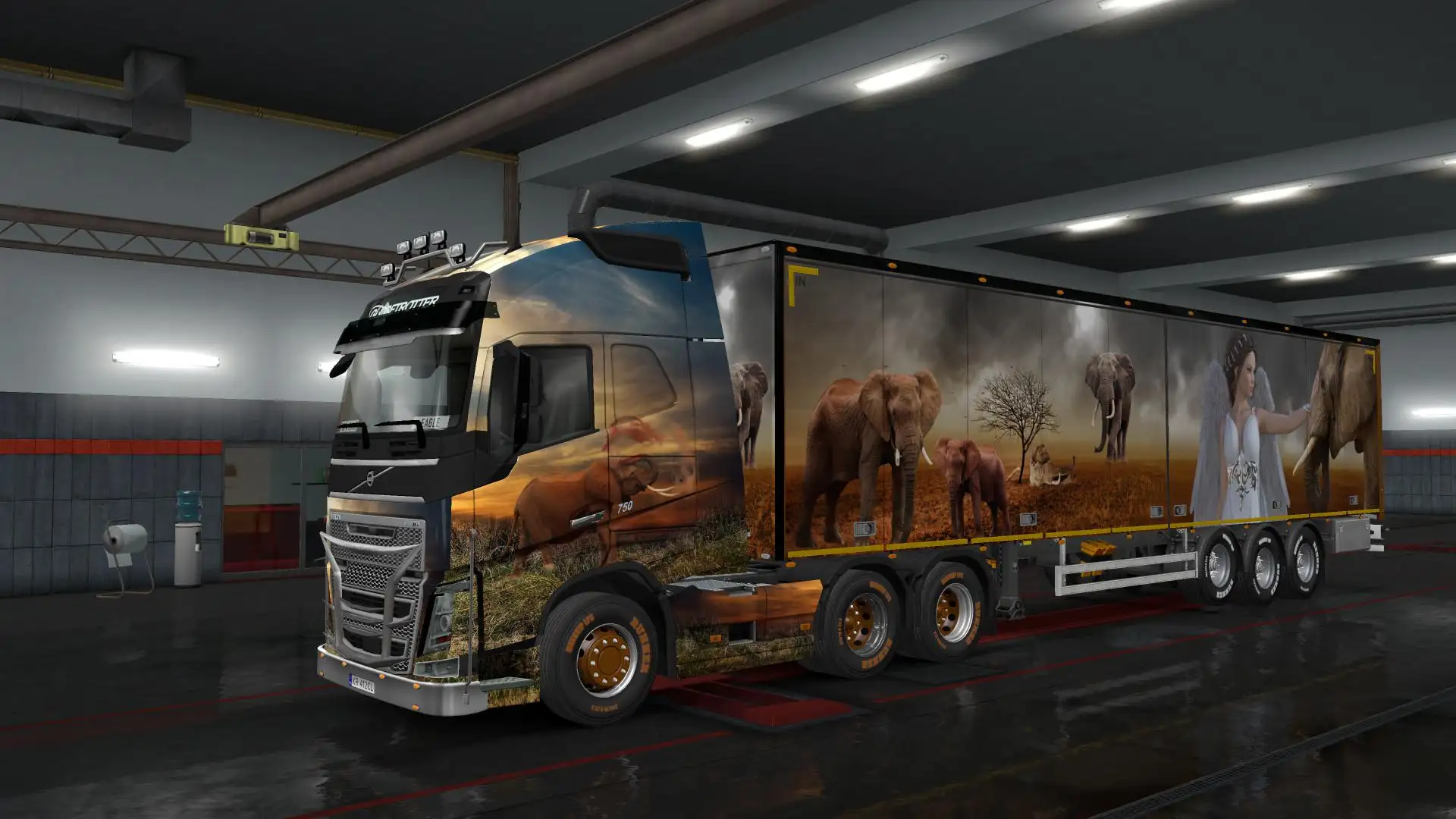 ETS2 - Volvo FH2012 + 2 Trailers Elephant Theme Skin (1.35.x) ETS2 - Volvo FH2012 + 2 Trailers Elephant Theme Skin (1.35.x)