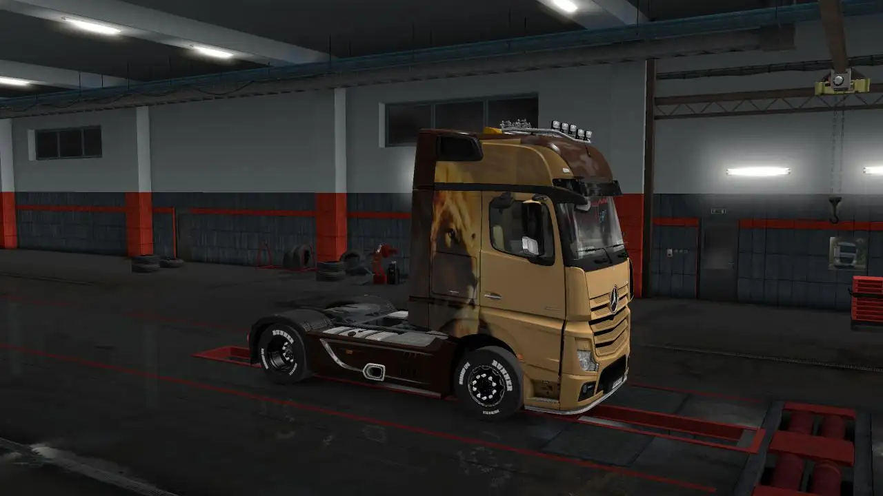 ETS2 - Skins Lion Sad for Mercedes-Benz Actros MP4 v1.00.1 beta (1.35.X) ETS2 - Skins Lion Sad for Mercedes-Benz Actros MP4 v1.00.1 beta (1.35.X)