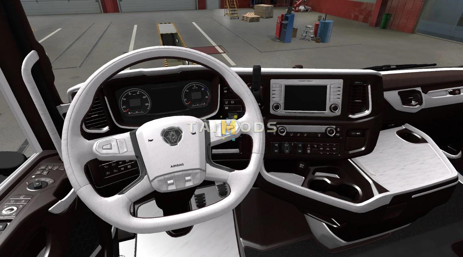 ETS2 - Scania 2016 (NextGen) - Exclusive White / Wood Interior V1.0 (1.40.x) ETS2 - Scania 2016 (NextGen) - Exclusive White / Wood Interior V1.0 (1.40.x)