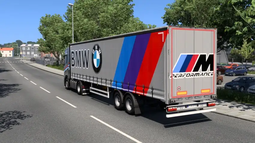 ETS2 - BMW Trailer Skin and Mudflaps V2.0 ETS2 - BMW Trailer Skin and Mudflaps V2.0