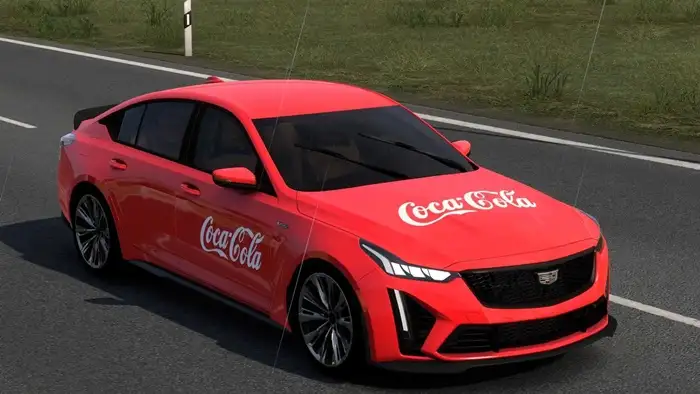 ETS2 - Cadillac CT5-V Black Wing 2022 Coca-Cola Skin V1.0 ETS2 - Cadillac CT5-V Black Wing 2022 Coca-Cola Skin V1.0