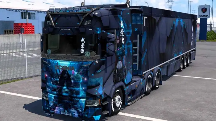 ETS2 - Scania S Blue Cyber Girl Skin V1.0 ETS2 - Scania S Blue Cyber Girl Skin V1.0