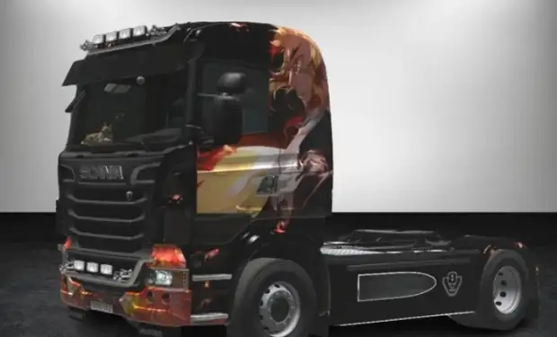 ETS2 - Rengoku Skin of Kimetsu No Yaiba/Demon Slayer for Scania R ETS2 - Rengoku Skin of Kimetsu No Yaiba/Demon Slayer for Scania R
