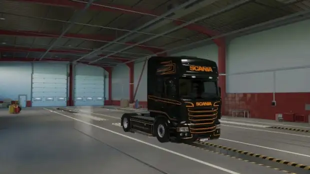 ETS2 - Scania RJL Black And Orange Skin ETS2 - Scania RJL Black And Orange Skin