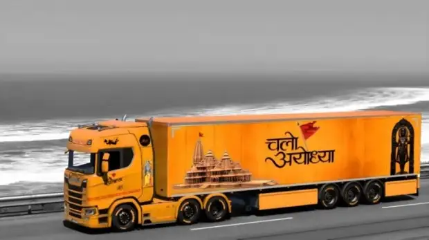 ETS2 - Scania Chalo Ayodhya Livery Skin ETS2 - Scania Chalo Ayodhya Livery Skin