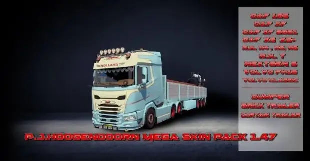 ETS2 - Skins and Trailers Mega Pack P.J.Hoogendoorn ETS2 - Skins and Trailers Mega Pack P.J.Hoogendoorn