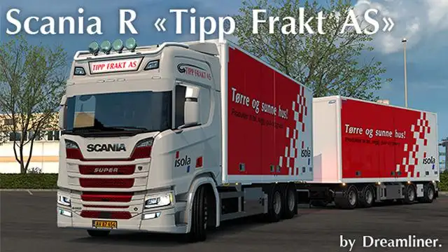 ETS2 - Scania R NG Tipp Frakt AS Skin V1.0 (1.37.x)