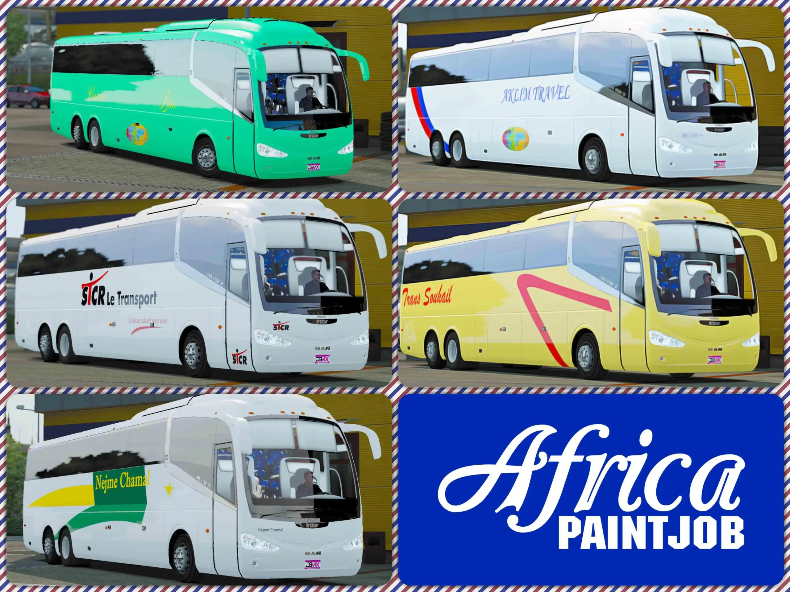 ETS2 - Irizar i6 Morocco Buses Africa Paintjob Skins Pack (1.36.X) ETS2 - Irizar i6 Morocco Buses Africa Paintjob Skins Pack (1.36.X)