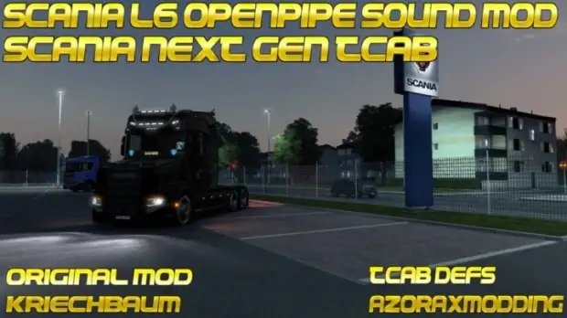 ETS2 - Scania NG Tcab SCS Base L6 Openpipe Kriechbaum Adaptation ETS2 - Scania NG Tcab SCS Base L6 Openpipe Kriechbaum Adaptation