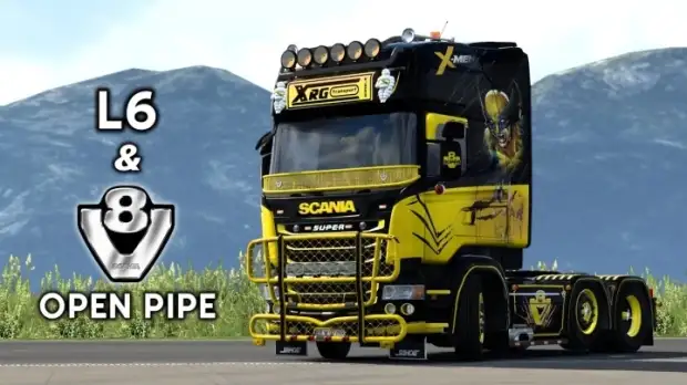 ETS2 - Scania L6&V8 Open Pipe W/ FKM Exhaust System V3.6 ETS2 - Scania L6&V8 Open Pipe W/ FKM Exhaust System V3.6
