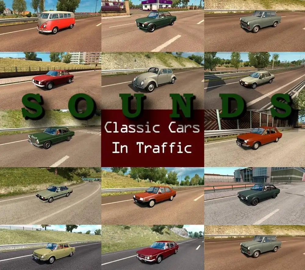 ETS2 - Sounds for Classic Cars Traffic Pack V4.0 (1.36.x)
