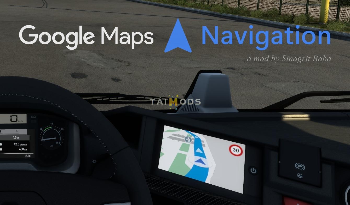 MOD ETS2 – Bảng Dẫn Đường Google Maps Navigation (1.49)