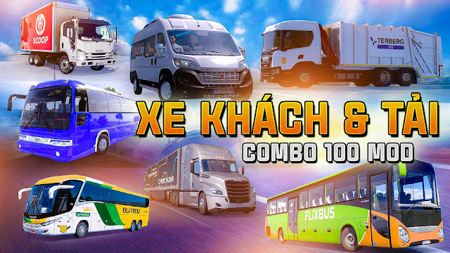 MOD ETS2 – Bộ 100 Xe Khách & Xe Tải